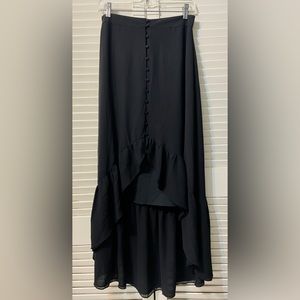 Long Ruffle Midi Skirt